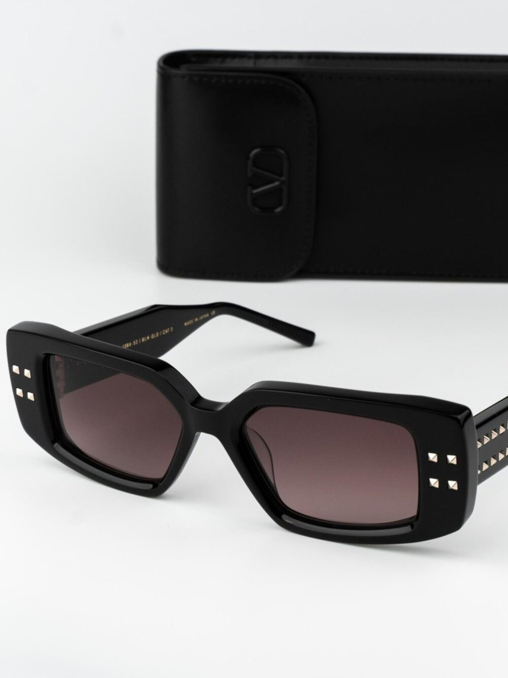 Valentino Women Sunglasses Black Gold Rose Square V - CINQUE VLS-108A-53